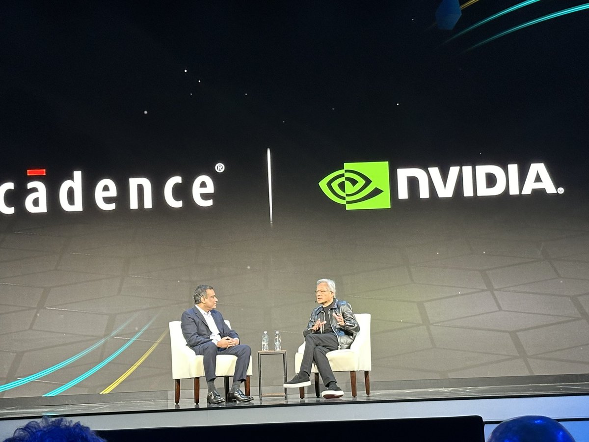 “I love Palladium!” @nvidia CEO Jensen Huang exclaimed as he joined @Cadence CEO Anirudh Devgan. Jensen said that NVidia has the worlds largest installation of Palladium systems. “Blackwell would not have been possible without Palladium!”