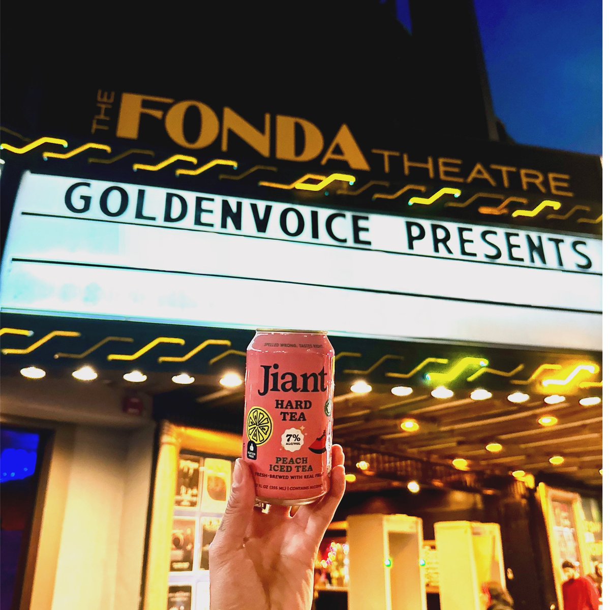 now pouring @drinkjiant hard tea! peach iced tea and half &amp; half 🍑🍃 catch it at the next show 🌠