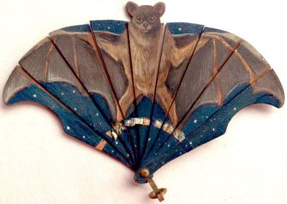 🦇 Miniature (3.5” wide) hand-painted bat fan, circa 1900🦇

#internationalbatappreciationday