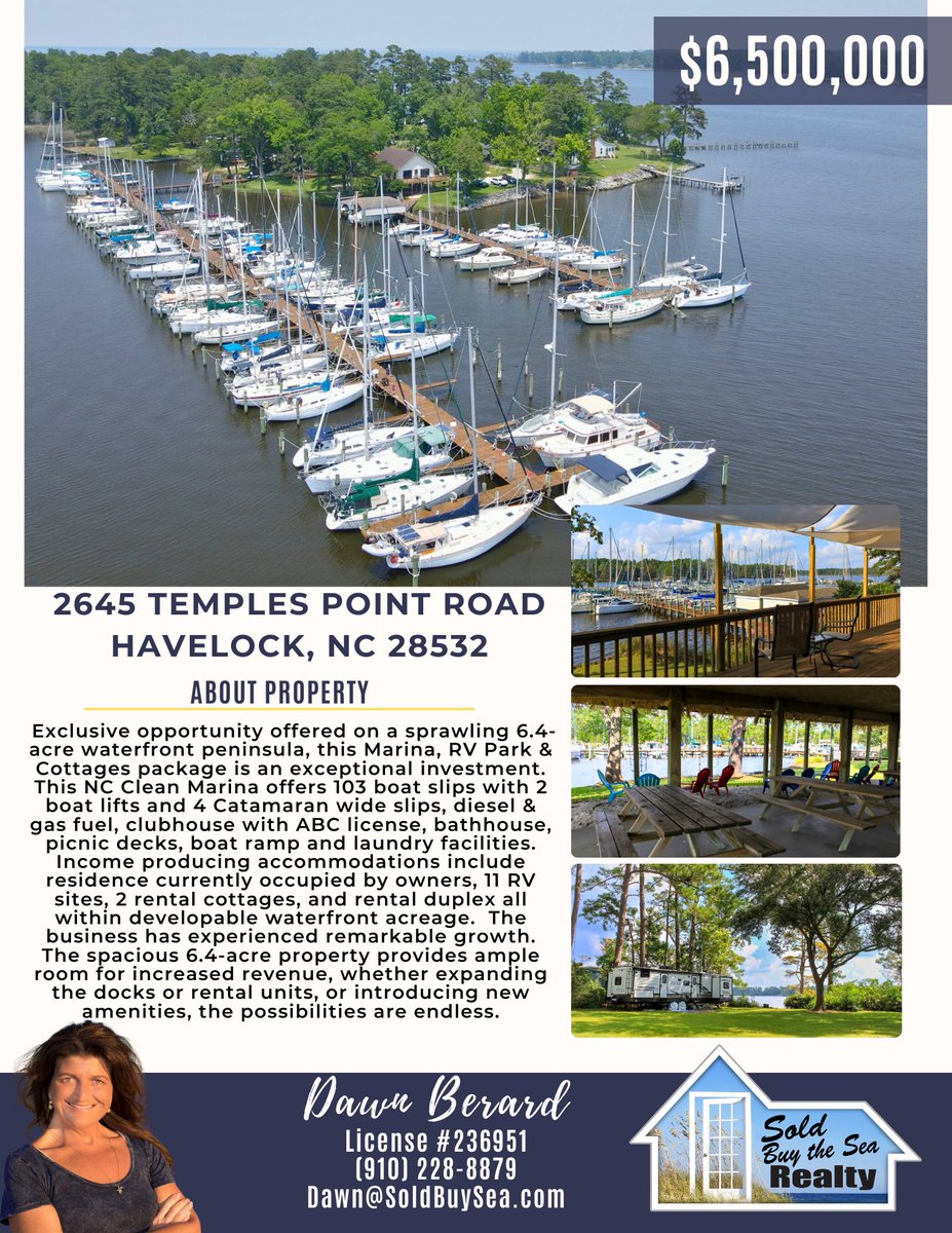 📍2645 Temples Point Road, Havelock, NC 28532  Contact Dawn Berard at (910) 228-8879 for complete information provided with NDA and to schedule a viewing to experience the beauty firsthand. #coastalncrealestate #soldbuysea #coastalnc #havelocknc #havelockncrealestate