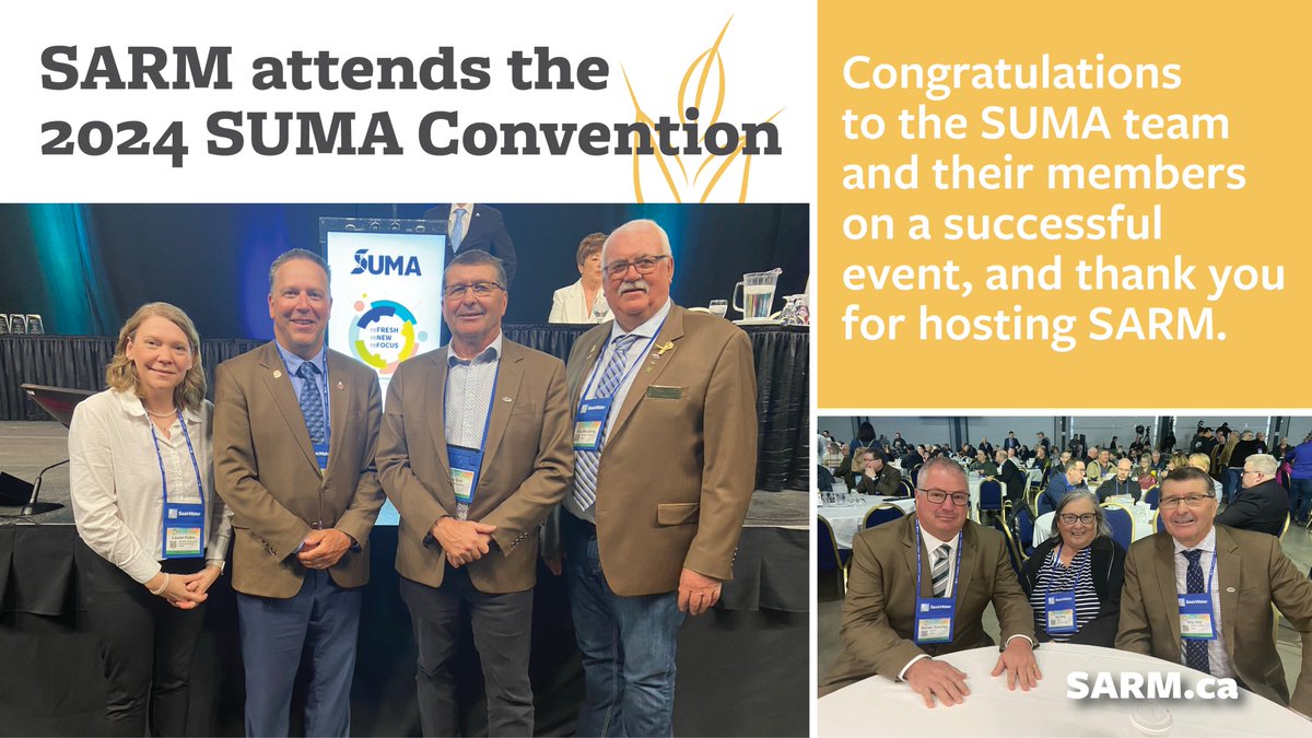 Congratulations @SUMAConnect on another successful convention! SARM always appreciates getting to connect with its urban counterparts on common issues and innovative ideas. #SUMA2024 #SkPoli