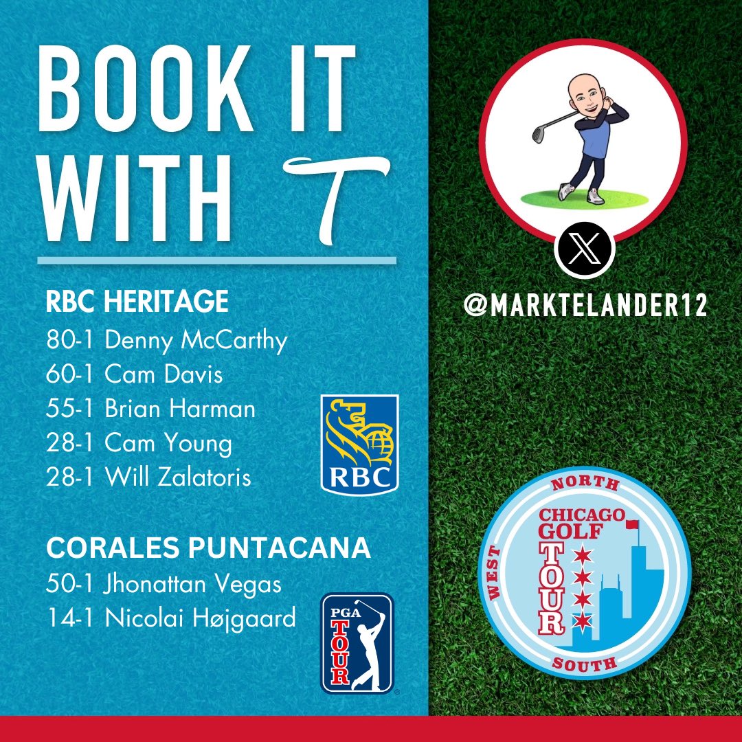 RBC Heritage & Corales Puntacana picks via the CGT sharp @marktelander12 #📕It