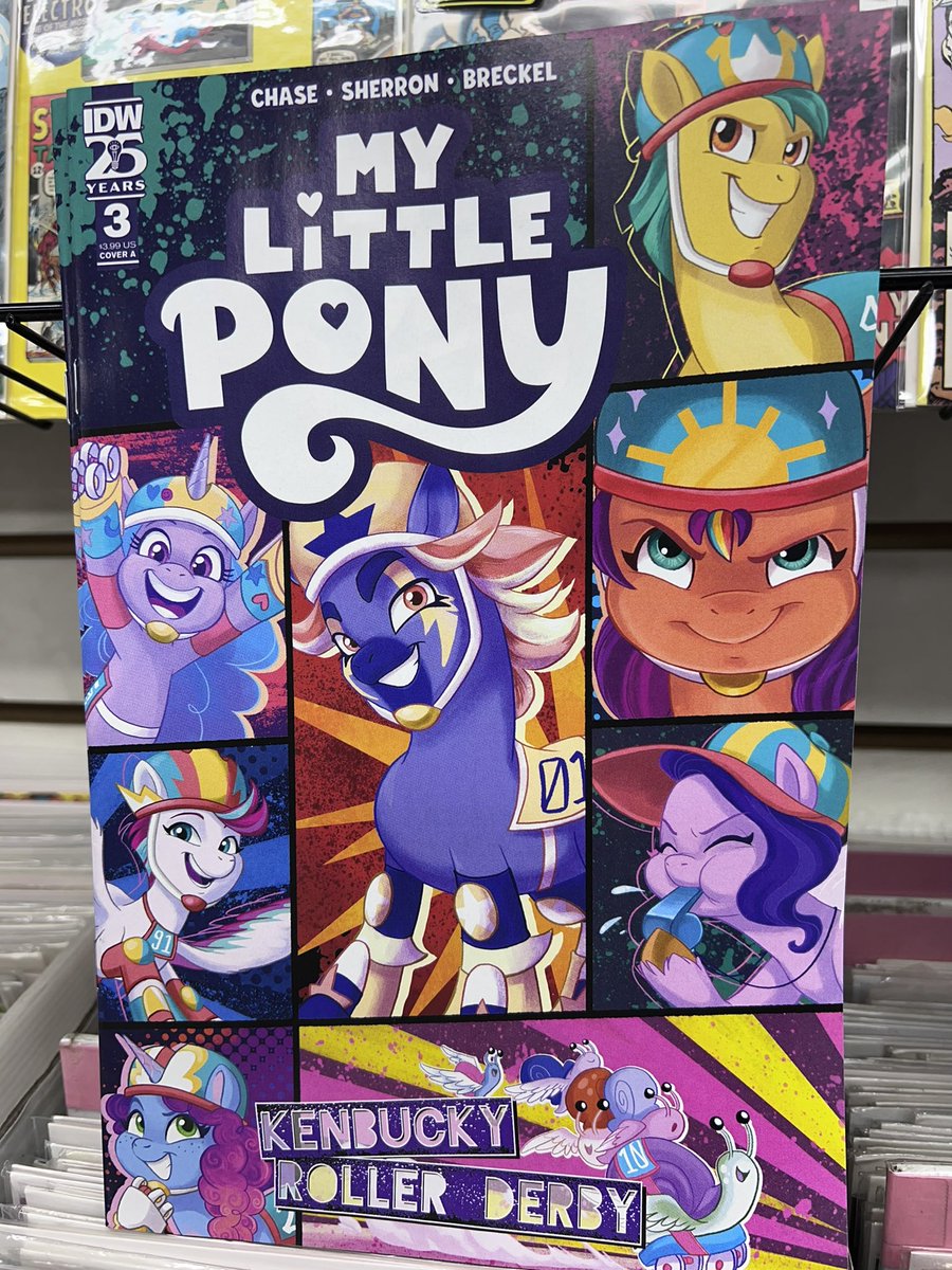 KENBUCKY ROLLER DERBY!!! @IDWPublishing @GCComics issue 3 is out!! @katesherron @angienessyo @IfSheBeWorthy @rileysauruss @BriannaCherry @Abby_Starling Tracy Tailspin is sooo cute!!🥰 #mylittlepony #rollerderby #mlpg5