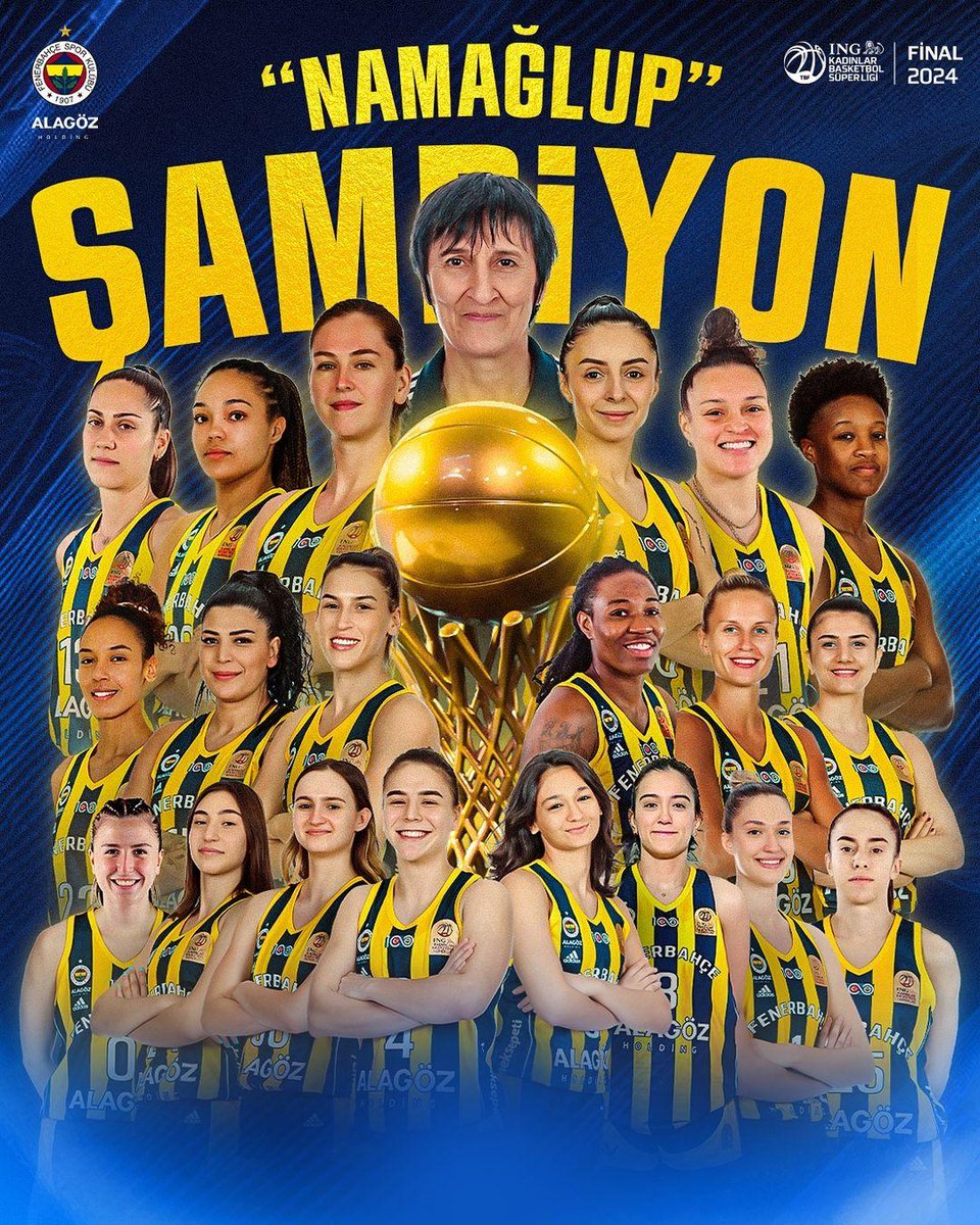 TEBRiKLER! 💛💙🏆🏆
POTANIN KRALİÇELERİ

ING Kadınlar Basketbol Süper Liginde ‘NAMAĞLUP’ Şampiyon Fenerbahçe Alagöz Holding 💛💙🏆🏆

2023-2024 Sezonunda Avrupa ve Türkiye’de bize üst üste çifte zafer yaşatan takımımızla gurur duyuyoruz. 

Teşekkürler #PotanınKraliçeleri