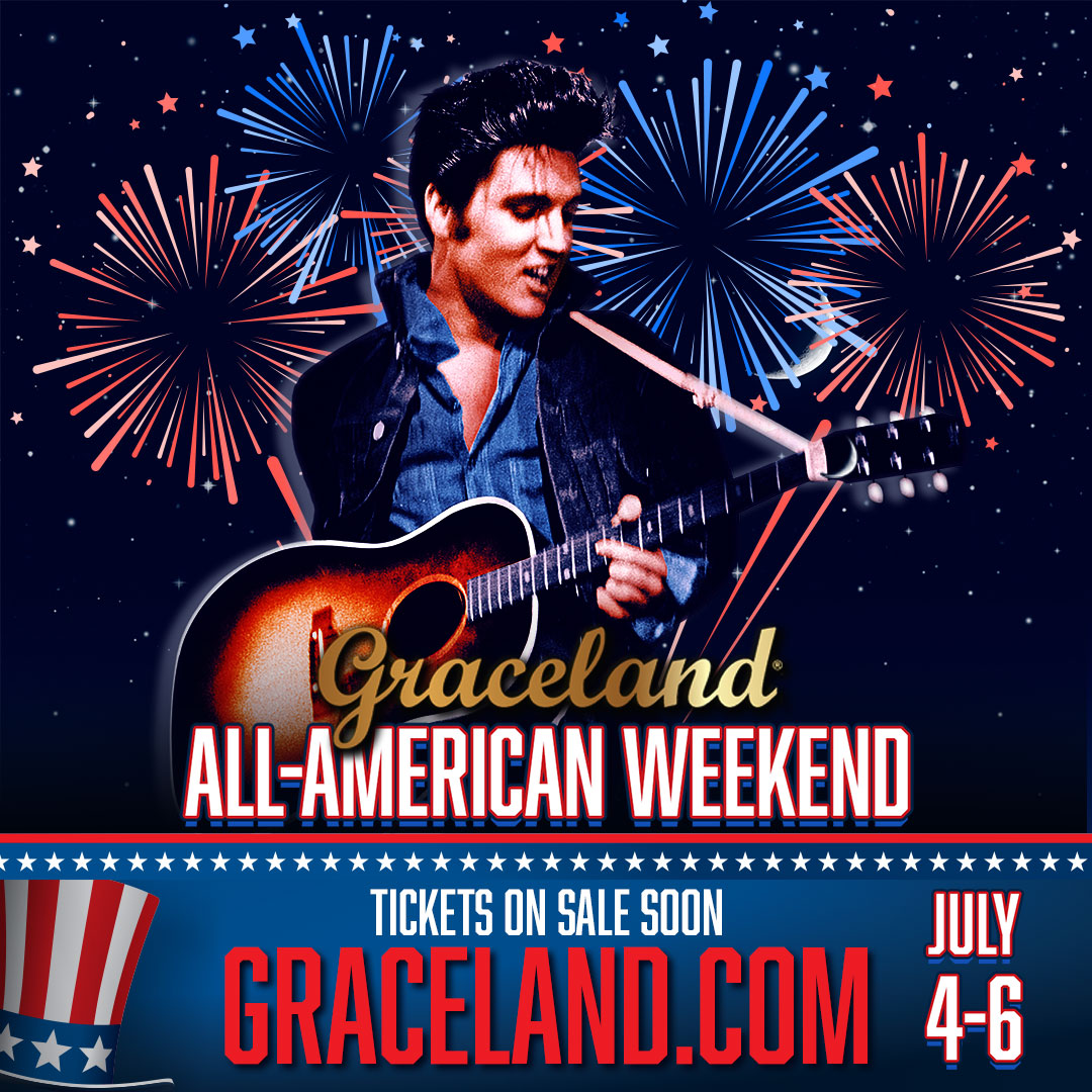 Join us at Graceland for an unforgettable All-American Weekend, July 4-6! 🇺🇸 Celebrate America's independence and 70 years of Rock 'n' Roll with music, food, fun and FIREWORKS! Experience special 'hidden' tours of Graceland, enjoy a gospel brunch, and party with Elvis-themed…