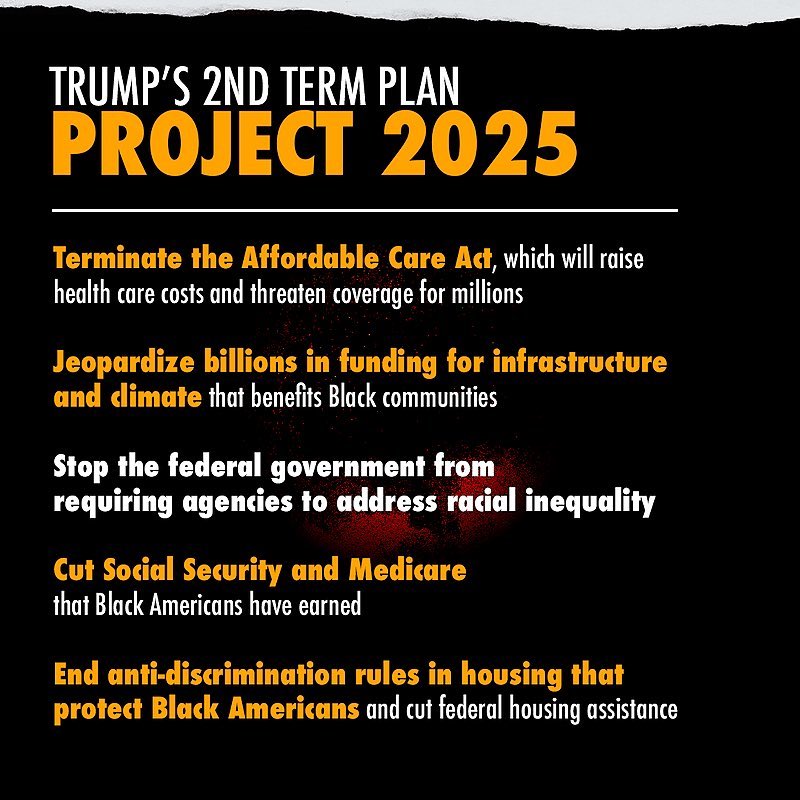 Project 2025 is a set of extreme policy plans for Trump’s potential second term. If implemented the results will be dire. Your vote will determine whether we live in a democracy or a dictatorship. Everything is on the ballot this November. #DemocracyIsFreedom