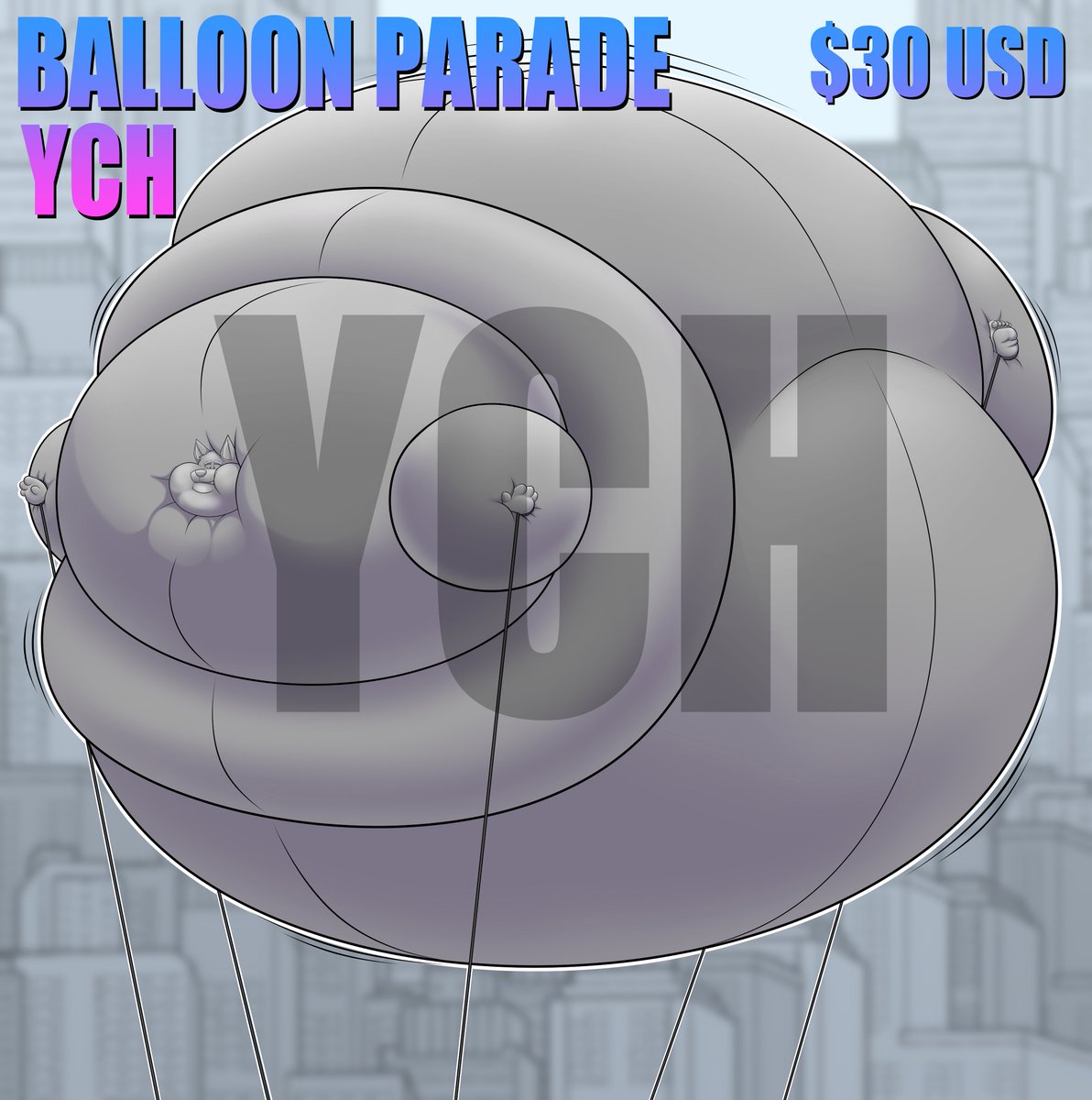 🎈BALLOON PARADE YCH 🎈 ⭐️$30⭐️(Price in USD) 🐺Limited slots ❓TO TAKE A SLOT, Send me your reference to: Twitter, X: @/EddieFragoso or Telegram: @/ZedrickHannibal 🐺Can raise the price, depend with the complexity of the character 🐺Full color ➡️Male characters