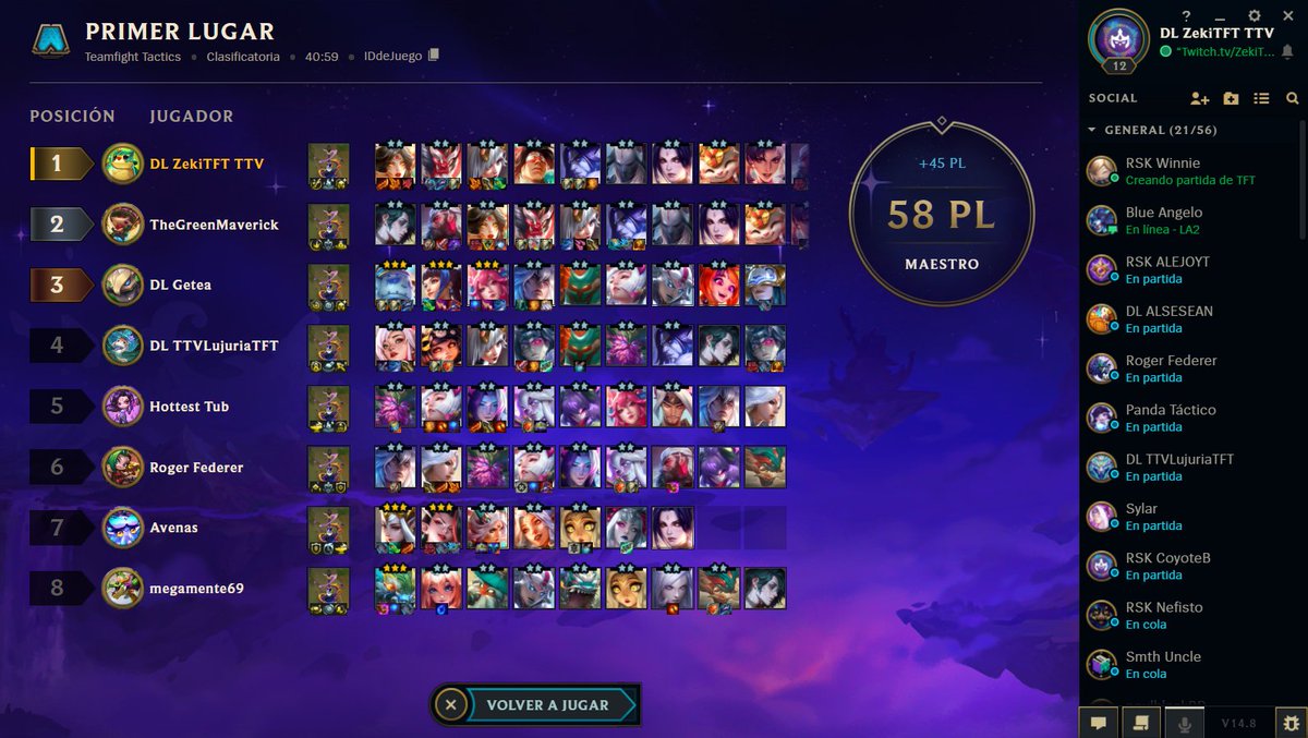 VOLVI Y EN CONCLUSION LA MEJOR COMP DEL PARCHE 14.8 ES... AL RATO SUBO VIDEO A YOUTUBE DE LAS MEJORES COMPS NADA DE VENDER HUMO COMO OTROS  GUIÑO GUIÑO