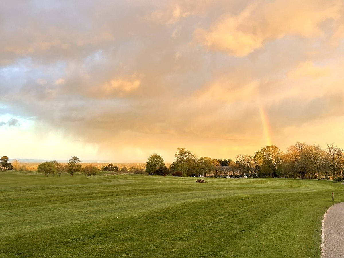 The two sides of the weather around #mytarporley this evening. Rain ☔️ clouds and #Rainbow 🌈overlooking #Wettenhall and looking down Forest Road towards the west the #Skies are on fire 🔥