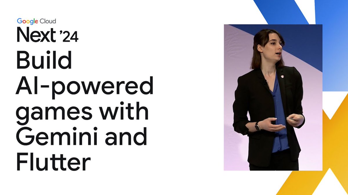 FlutterDev's tweet image. AI-powered games with Gemini and Flutter 🎮✨
In this #GoogleCloudNext session, learn how to use Gemini to generate game mechanics and build an engaging UI with Flutter, all with one single programming language: @dart_lang. → goo.gle/4cZdW7c
