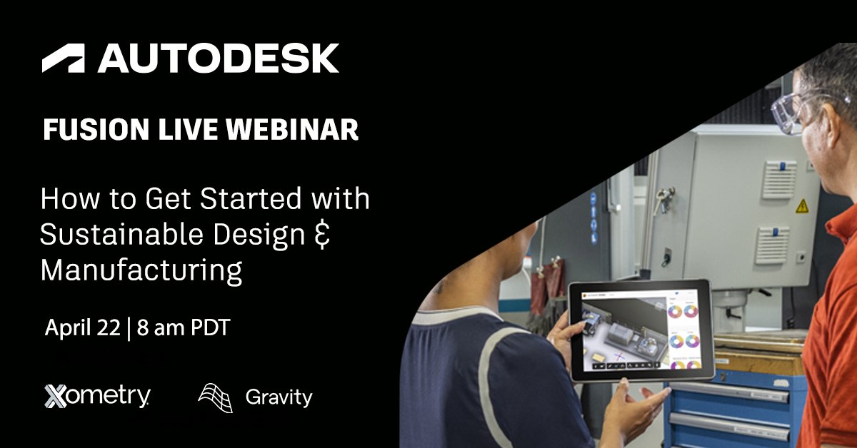 Join Xometry, @Autodesk, and @gravityclimate for a special Earth Day webinar on the importance of sustainable manufacturing on April 22 at 8 AM PT/11 AM ET. Secure your spot here: loom.ly/be2XoAc