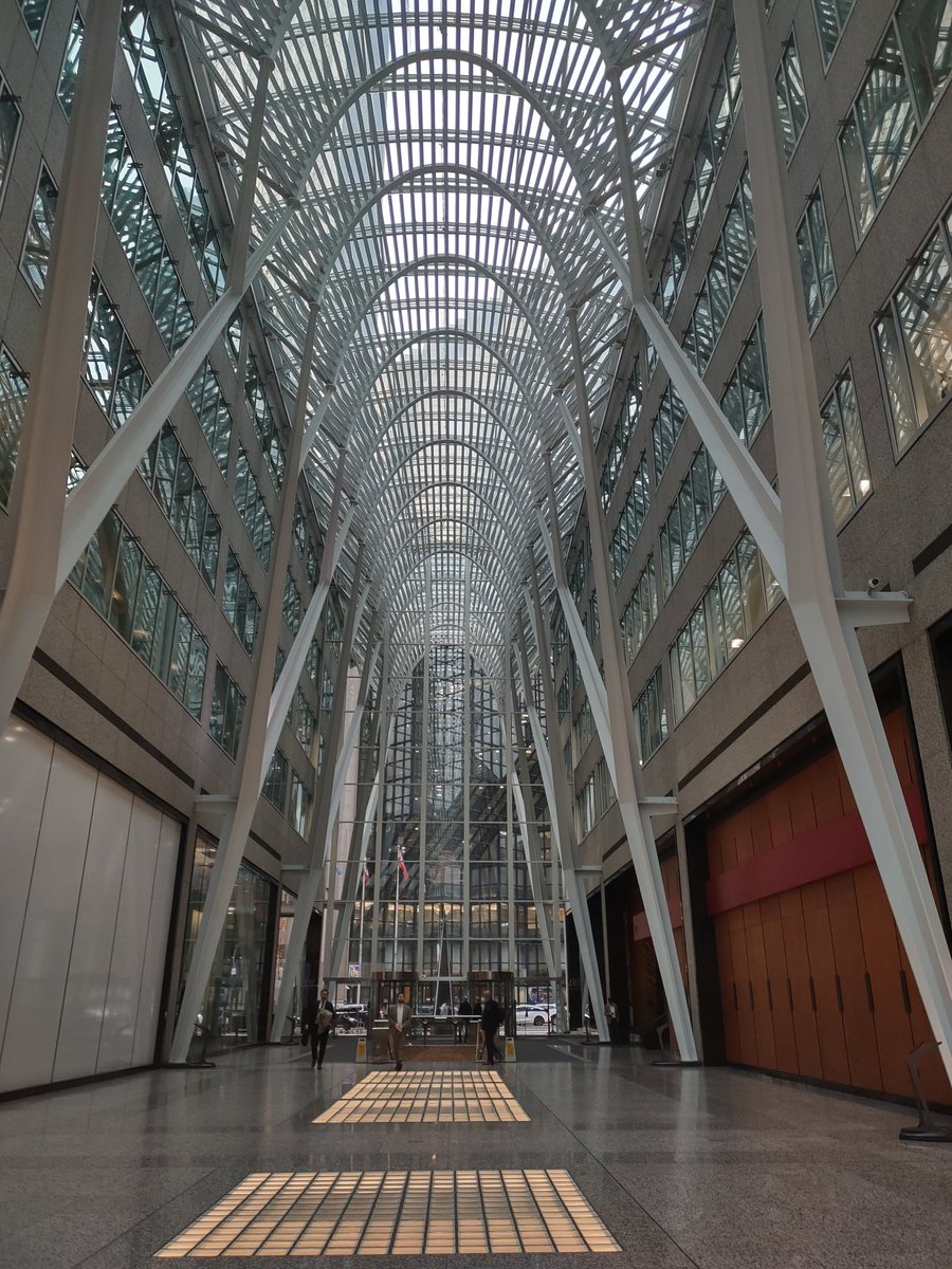 Inside a Santiago Calatrava archway/atrium.