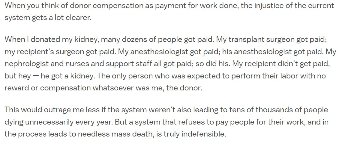 Kidney donors are the only people in the process who receive no compensation vox.com/future-perfect… via @voxdotcom