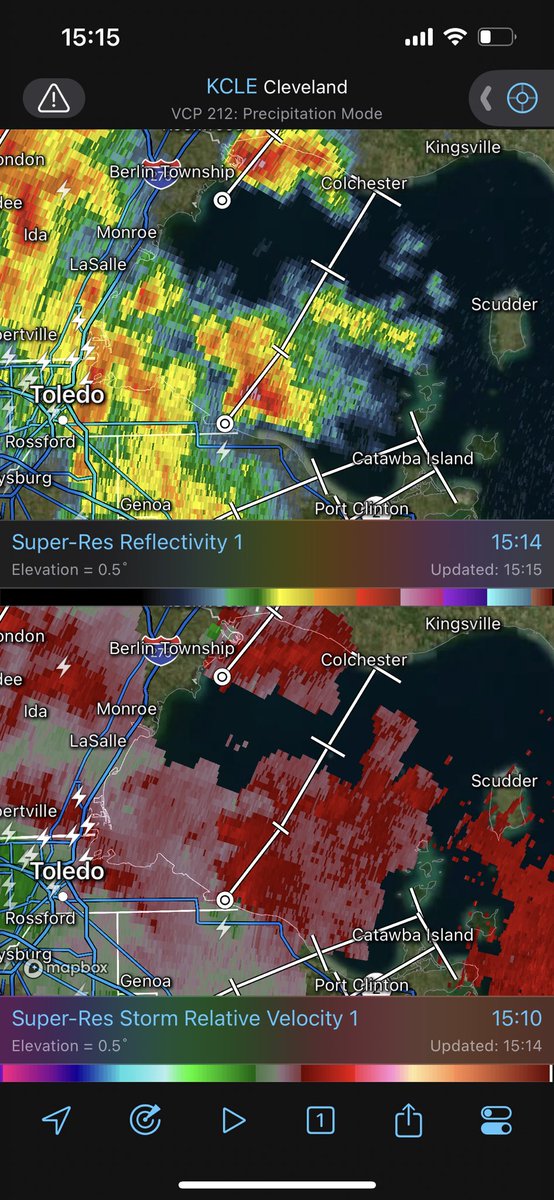 Watching these two cells coming off the lake #onwx #onstorm