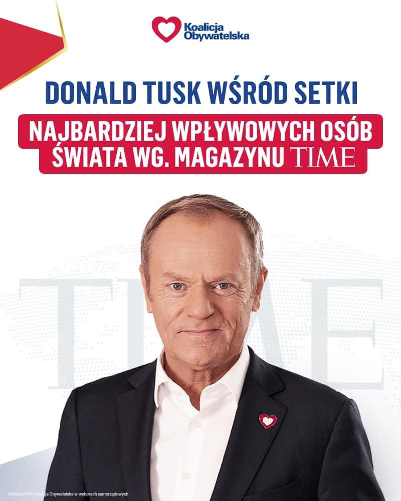 Premier Donald Tusk jest jednym z najbardziej wpływowych liderów na świecie według prestiżowego zestawienia magazynu Time. 🇵🇱