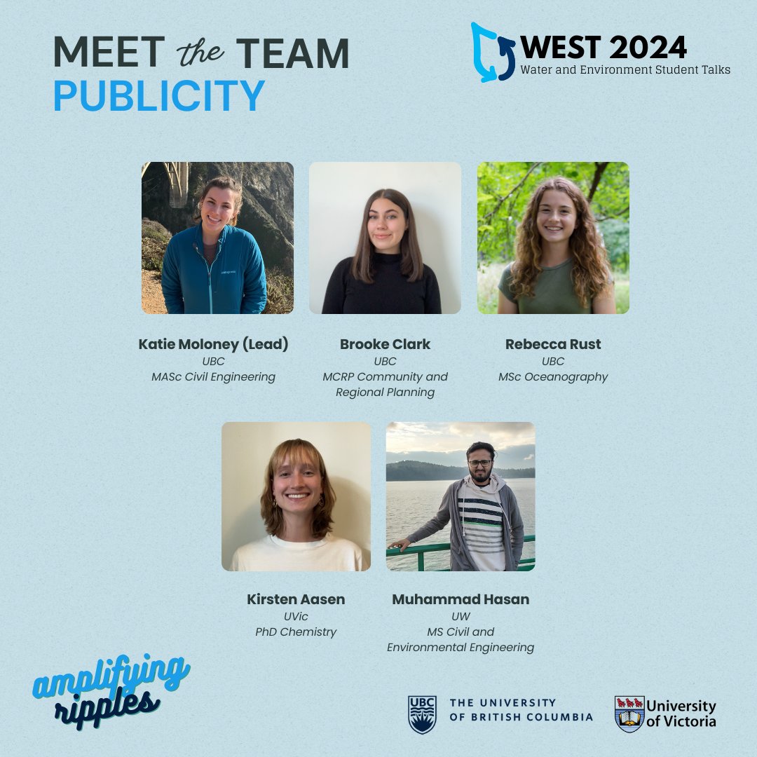 west_conference's tweet photo. 🌟🌐 Meet WEST 2024 Creative Communicators! 🌟🌐
They turn information into engagement with visuals & storytelling. 🎨🖥️ Applaud their creativity in advancing water and environmental futures! 🎉 #WESTCon2024 #MakeASplash #UBC #UVic #CreativeWaves https://t.co/gSNpAhiucb