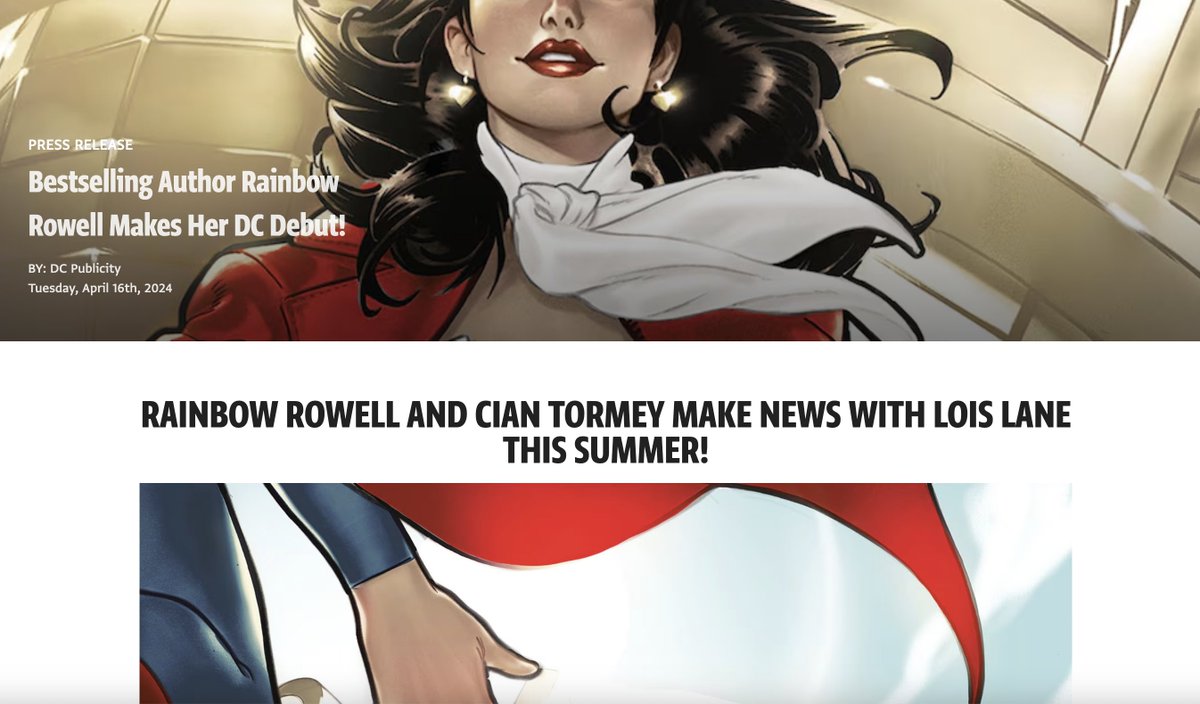 Extra, extra! Early edition! I'm delighted to be working with the wonderful @rainbowrowell in the hallowed pages of Action Comics this summer - and I can't tell you how excited I am to hang out again with Metropolis's greatest hero, Ms Lois Joanne Lane dc.com/blog/2024/04/1…