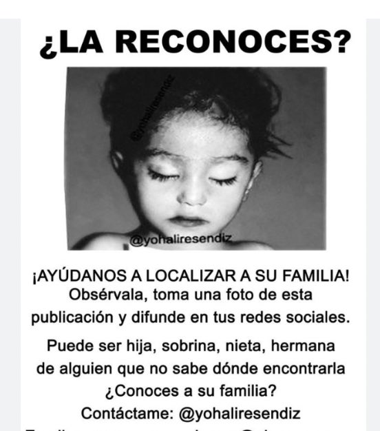 yohaliresendiz's tweet photo. Querida “Ángela” aún sigo buscando a tu familia… ¿la reconoces? 

La primera foto de izquierda a derecha es el rostro que compartió irresponsablemente a los medios de comunicación, la @FiscaliaCDMX (en el 2015) para que la sociedad pudiera reconocer a la pequeña que había sido encontrada sin vida dentro de una maleta en la Col. Juárez #CDMX

Luego de iniciar mi investigación del caso logré obtener la foto del rostro real de la pequeña (segunda foto de izquierda a derecha) que nada tiene que ver en características físicas por el retrato compartido por las autoridades. 

Hasta hoy mi conclusión es que nadie reconoció a la menor porque la Fiscalía en CDMX compartió un rostro que nadie pudo reconocer y que la autoridad a pesar de que lo señalé, jamás quiso enmendar el error. 

Sin embargo, a 9 años, continuó buscando pistas sobre la pequeña “Ángela” 

Si tienes información escríbeme a periodismoatodaprueba@gmail.com 

Aquí la actualización del caso a 9 años
con @PamCerdeira 
⬇️

https://t.co/PmaHMm9xNf