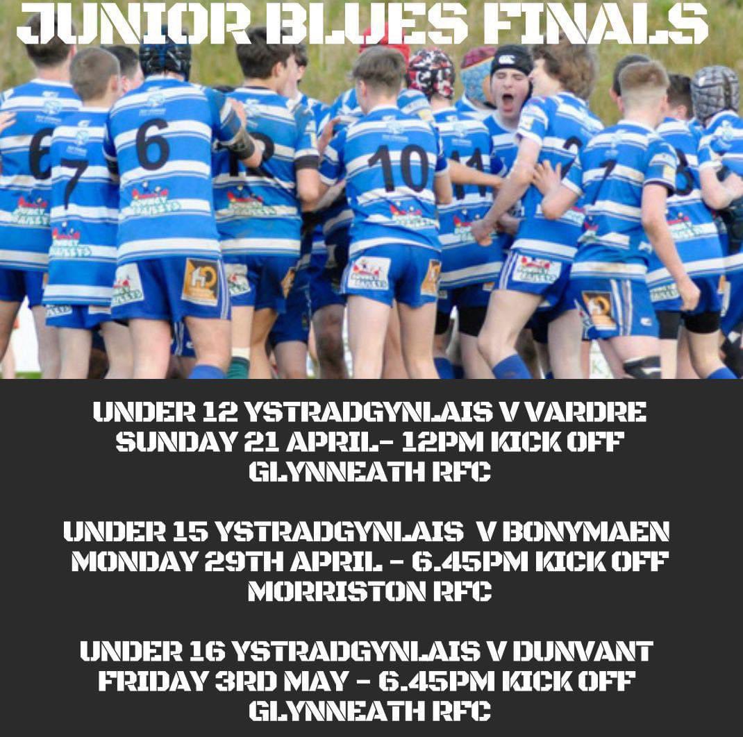 Following on from last nights successful under 14s final. We are thrilled that our 12s, 15s and 16s all have finals to look forward to. All support welcome, Blue future 🔵⚪️🔵