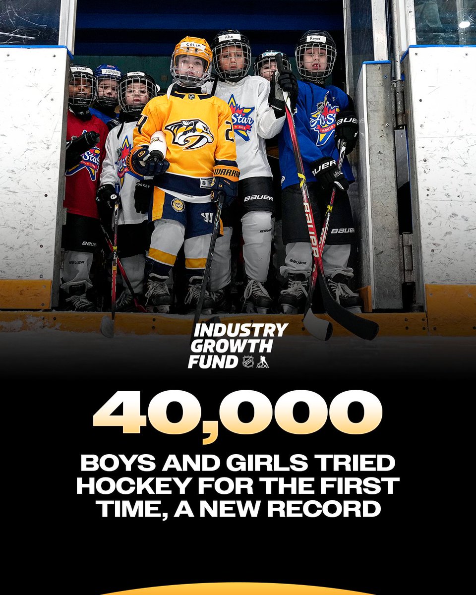 This season saw a record number of new registrants in the Learn to Play (U.S.) and First Shift (Canada) programs, which provide affordable hockey to families including head-to-toe equipment and are funded by the NHL/NHLPA Industry Growth Fund. More: media.nhl.com/public/news/17…