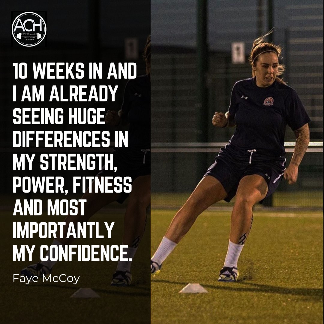 ACHperformance's tweet photo. @fayemac_x

"The differences I have seen in my strength, fitness and my confidence have been amazing.

I have never been one to stick to programmes, however the sessions and knowledge Adam provides weekly makes it enjoyable and keeps me making progress. https://t.co/cArUbhbUWH