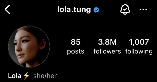 Lola Tung followers in ig decreased😔 Miss her so much, 
I know she is really a private person but her peg as an artist is really on a different level😅