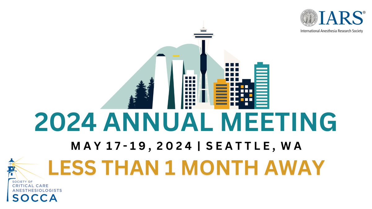 2024 SOCCA Annual Meeting is less than 1 MONTH AWAY in Seattle! Join us for more unparalleled educational content, scientific exchanges, and networking opportunities than every before! Register here: buff.ly/3TWcRW3