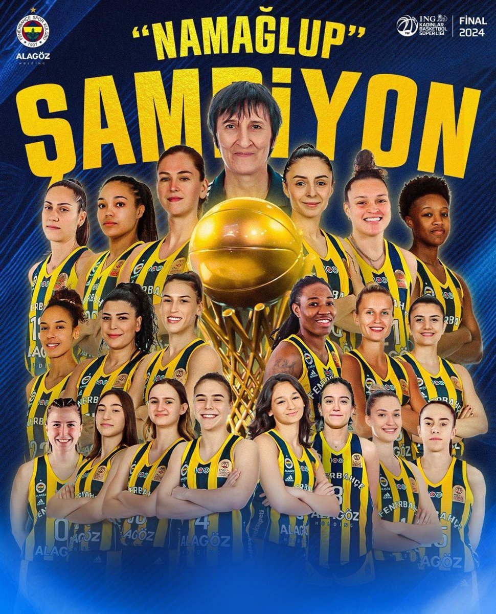 ING Kadınlar Basketbol Süper Ligi Şampiyonu olarak bu sene tüm kupaları kazanan Fenerbahçe Kadın Basketbol Takımını içten kutluyorum.. 🏆💙💛