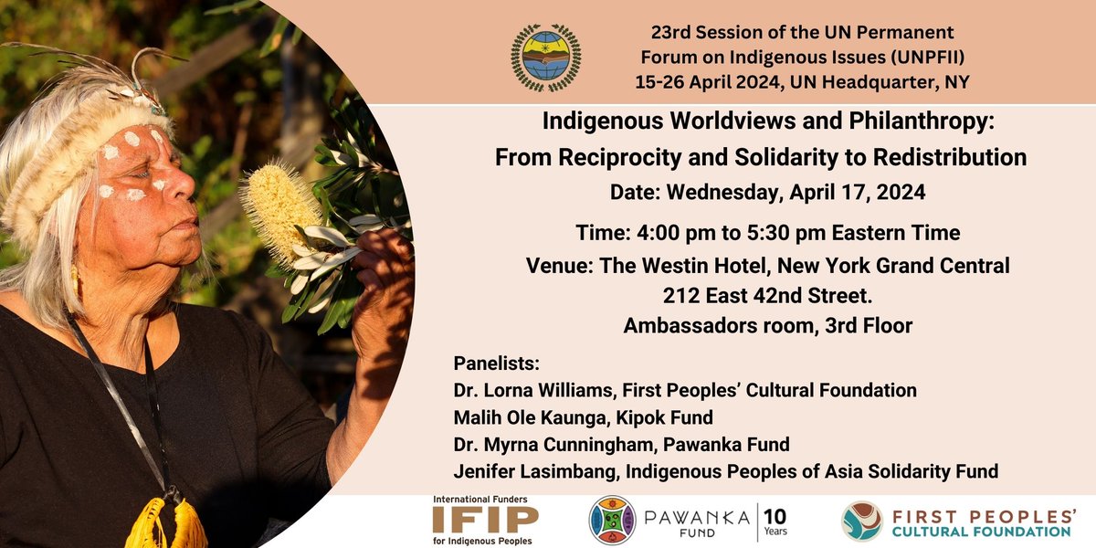 📢Starting soon! Join the Dialogue with #IndigenousLedFunds. and read IFIP's article on @Alliancemag on the rise of Indigenous-Led Funds ➡️ tinyurl.com/5n9yyfm5 #UNPFII #WeAreIndigenous