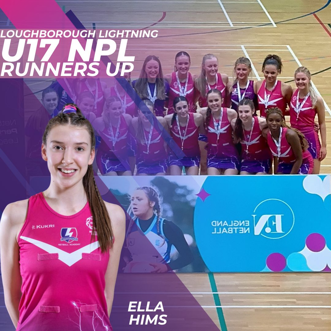 Congratulations to U16 Ella Hims and Loughborough Lightning on finishing Runners up in the U17 NPL 🥈🩷⚡️💜