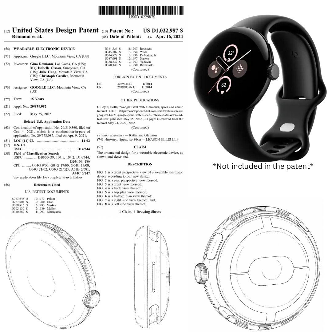 Time for a change? Google is awarded a design patent on a new smart watch design which looks to be within its Pixel watch series. 

Is this a sneak peak of the design of the Pixel watch 3? 

US Design pat. D1,022,987

#smartwatch #Google #GooglePixel