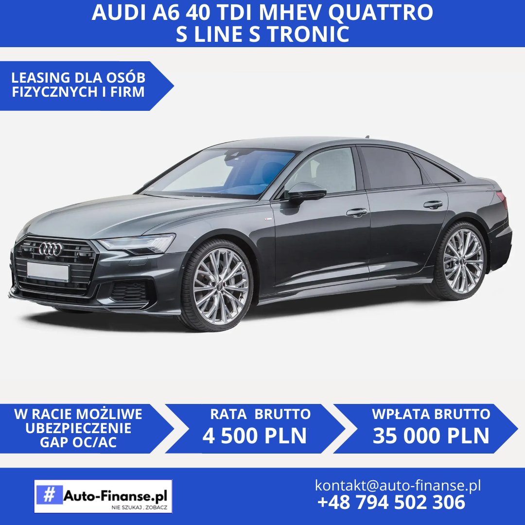 ➤ Skontaktuj się z nami, by dowiedzieć się więcej
📞 +48 794 502 306
📧 kontakt@Auto-Finanse.pl
🌐 auto-finanse.pl/auta-nowe

#AutoFinanse #AudiA6 #LeasingSamochodowy #LeasingNowychAut #Quattro #SLine #MildHybrid #LuksusowySedan #ElegancjaNaKołach #TechnologiaAudi #KomfortJazdy