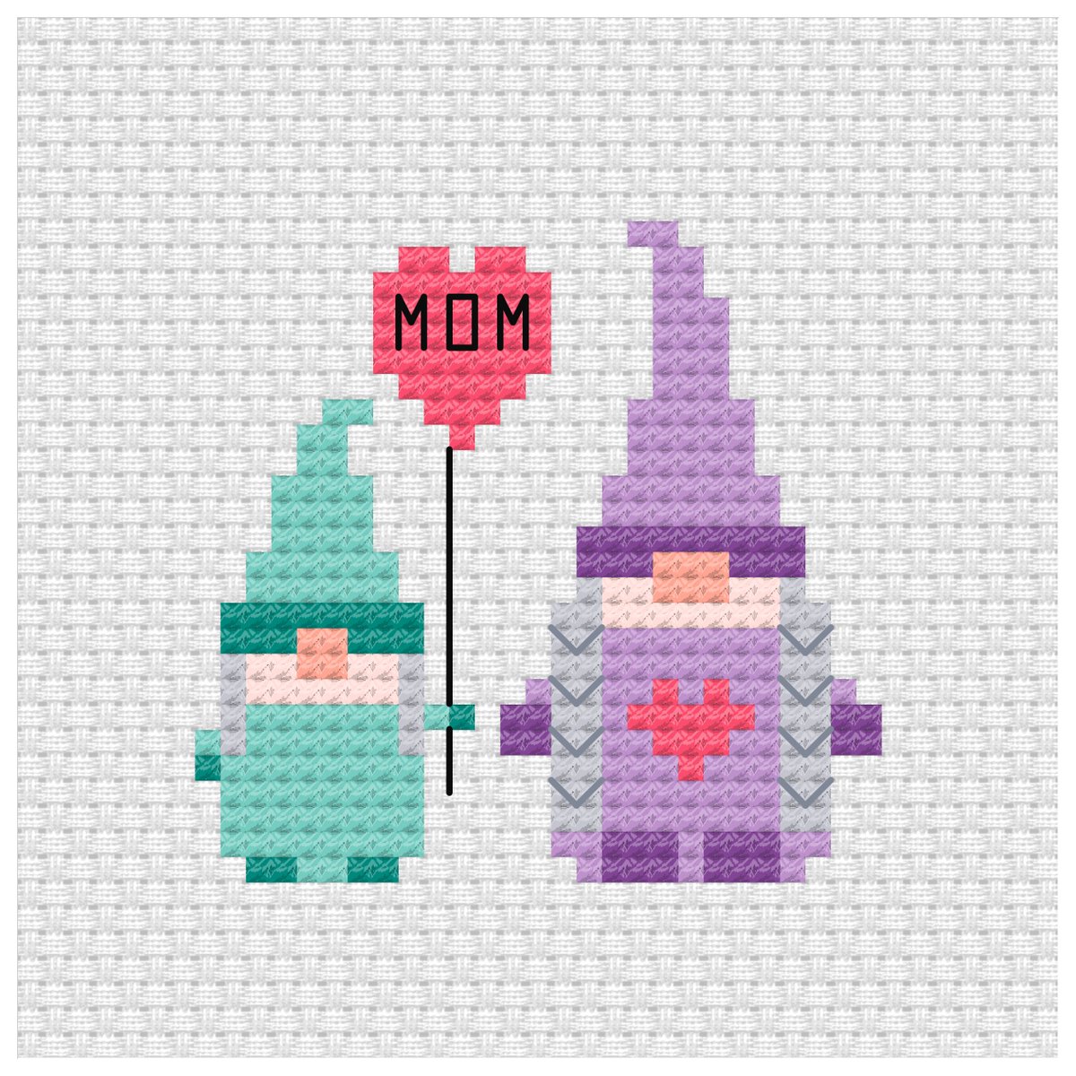Hi patrons, this cute set of mother's day gnomes is one of the patterns for you all. https//patreon.com/ringcat #crossstitchpattern #MothersDay #patreoncreator #gnomes