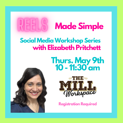 themillcoworks's tweet photo. Ready to “Reel” in your audience? 
If so, you should attend our Reels Made Simple Workshop on 5/9/24! 
https://t.co/eZkcAIm56s https://t.co/fQXvqmzazP