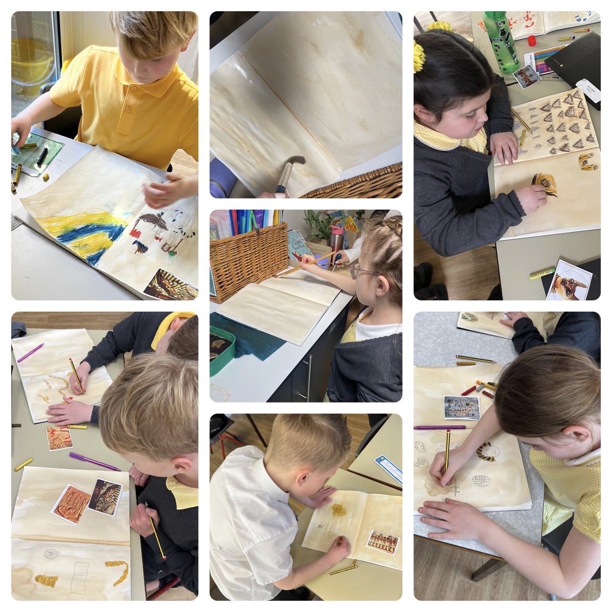 Year3TSP's tweet image. We’ve been busy investigating the style, pattern and characteristics of Ancient Egyptian art. #TSPArt #Enjoy 🇪🇬 🎨 🖌