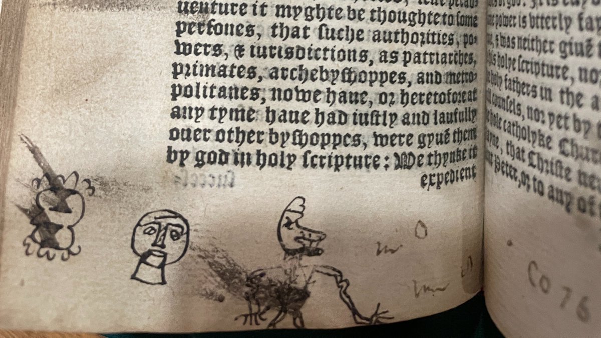 WhiteMicheline's tweet photo. This reader was apparently not super interested in the instructions on the sacraments in Henry VIII's "King's Book" (1543). Newberry library Case c 6526.61. #marginalia https://t.co/2AJ0fsDUEU