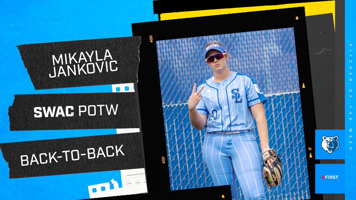 Back-to-back SWAC Player of the Week Mikayla Jankovic leads No. 6 Bruins softball to a series split with CSI.

1-0
CG
11 IP
12 Hits
5 Ks
2.54 ERA