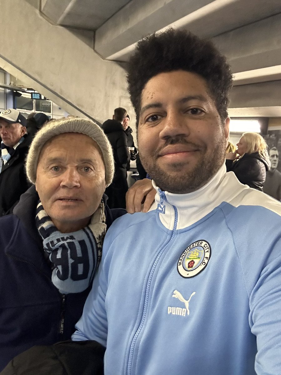 Me and Da at the start of the game… let’s see how we are at the end! #MCFC