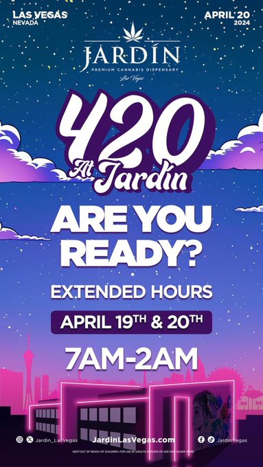 Don’t miss out!! @Jardin_LasVegas has some amazing deals coming up! #420 https://t.co/cJPLSgbEmX