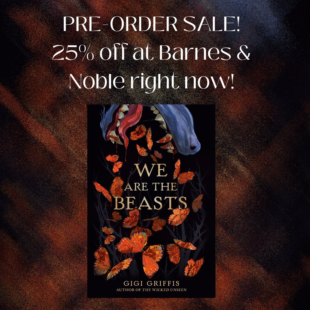 If you're thinking about pre-ordering WE ARE THE BEASTS, now's your chance. It's 25% off for Barnes & Noble members today through April 19! (And premium Members get an additional 10% off their print book pre-orders.) Use code PREORDER25 at checkout!