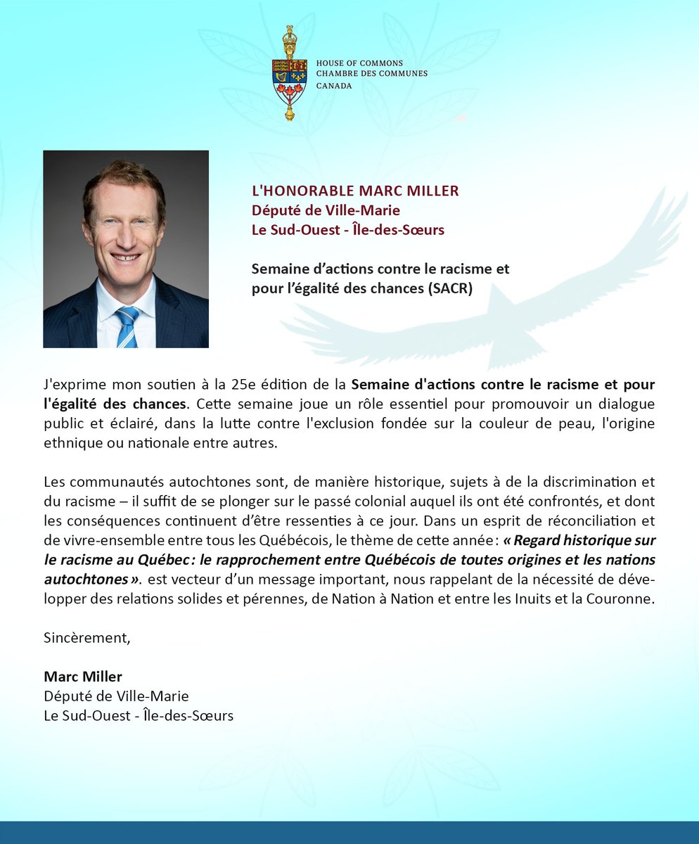 info_SACR's tweet photo. La SACR joue un rôle essentiel pour promouvoir un dialogue public et éclairé, dans la lutte contre l'exclusion. Merci à @MarcMillerVM pour son soutien à notre cause! #sacr #combattreleracisme #vivreenesemble #polcan https://t.co/7GHsflaAHk