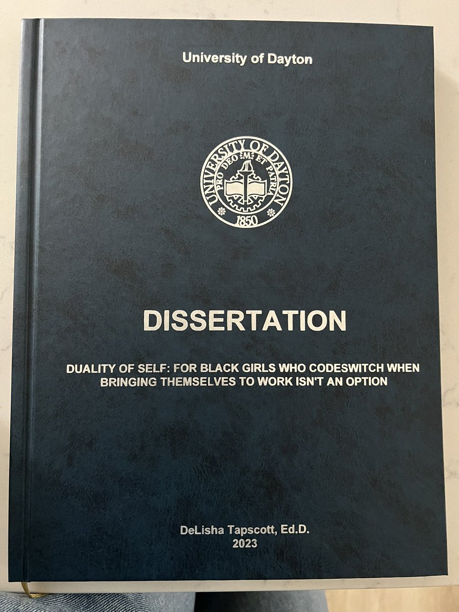 I did a thing…I printed my dissertation. Such a labor of love had get me a copy can’t wait til it’s off embargo in a few months. 💜💜💜 Thankful to the #BlackWomen that helped guide me through this.