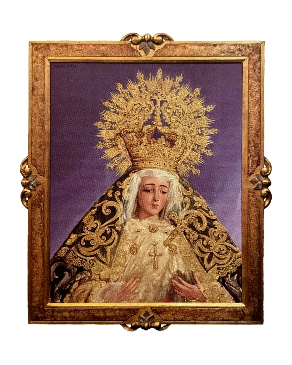 -PATRIMONIO-

Hoy traemos este magnífico retrato de la Virgen de los Dolores, de 1947, obra del artista cordobés Juan Martínez Cerrillo.

Se trata de un óleo sobre cordobán (62 x 48cm) acabado en oro, plata, nácar y piedras semipreciosas.
#CofradíasMLG