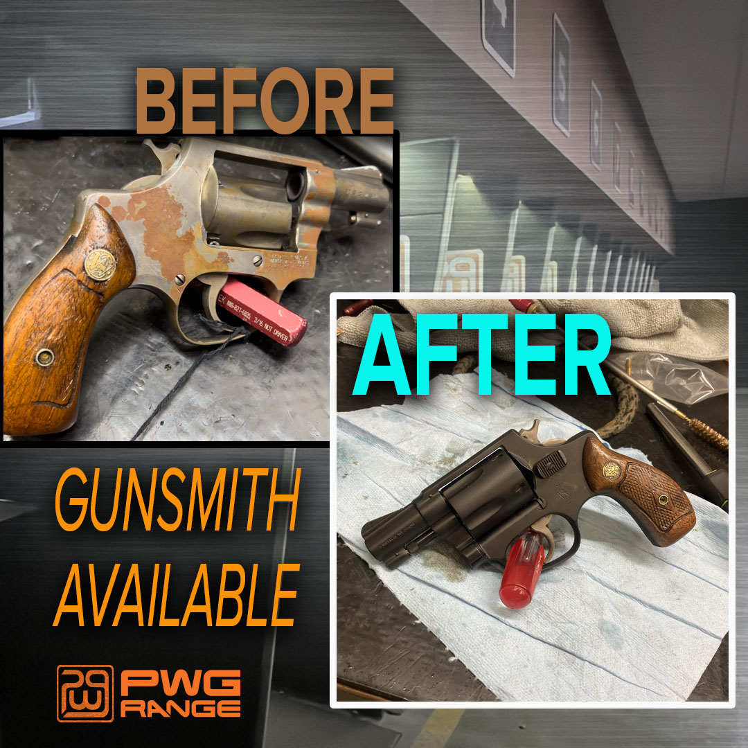 PWG Range has an on-site Gunsmith.
Available for Cleaning/Maintenance/Repairs/Cerakote

Please email Will at w.kleier@pwgrange.com for price & detailed information.

#pwgrange #poway #sandiego #pwgexperience #powayweaponsandgear #gunrange #gunsmith #cerakote