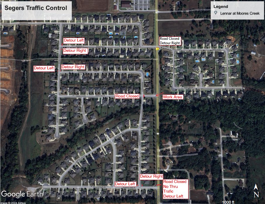 Segers Road will close to through traffic between Creek Rock Drive and Chestnut Heath Court on Friday, April 19th for Madison Utilities sewer maintenance. The closure is set to last one day. Detour routes will be in place.