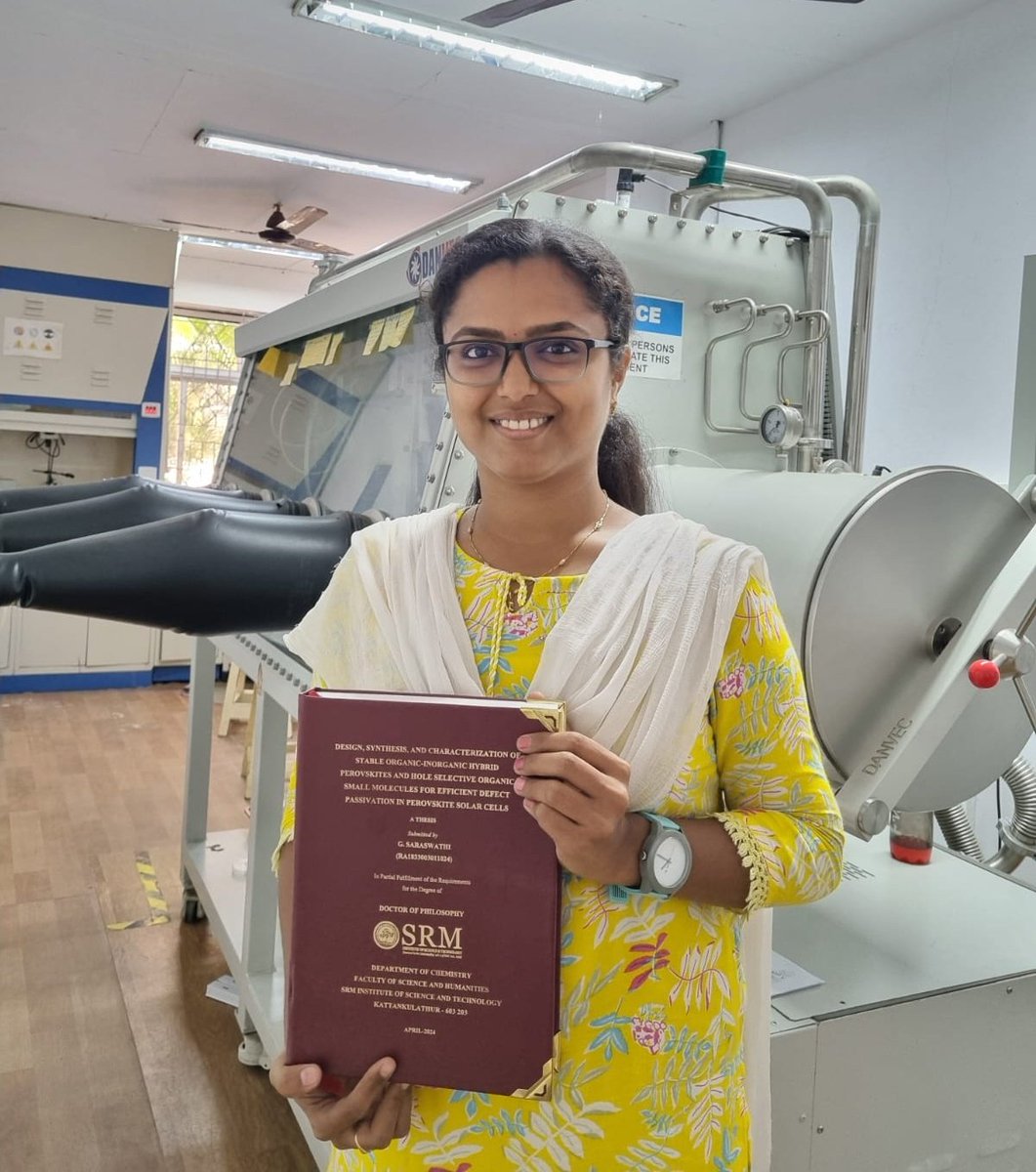 # Officially Doctorate (Dr.)🤩

Finally defended my Ph.D. Viva and holding my thesis after 6 and half years proudly in my Lab 😉🥰# OPPV # SRMIST.