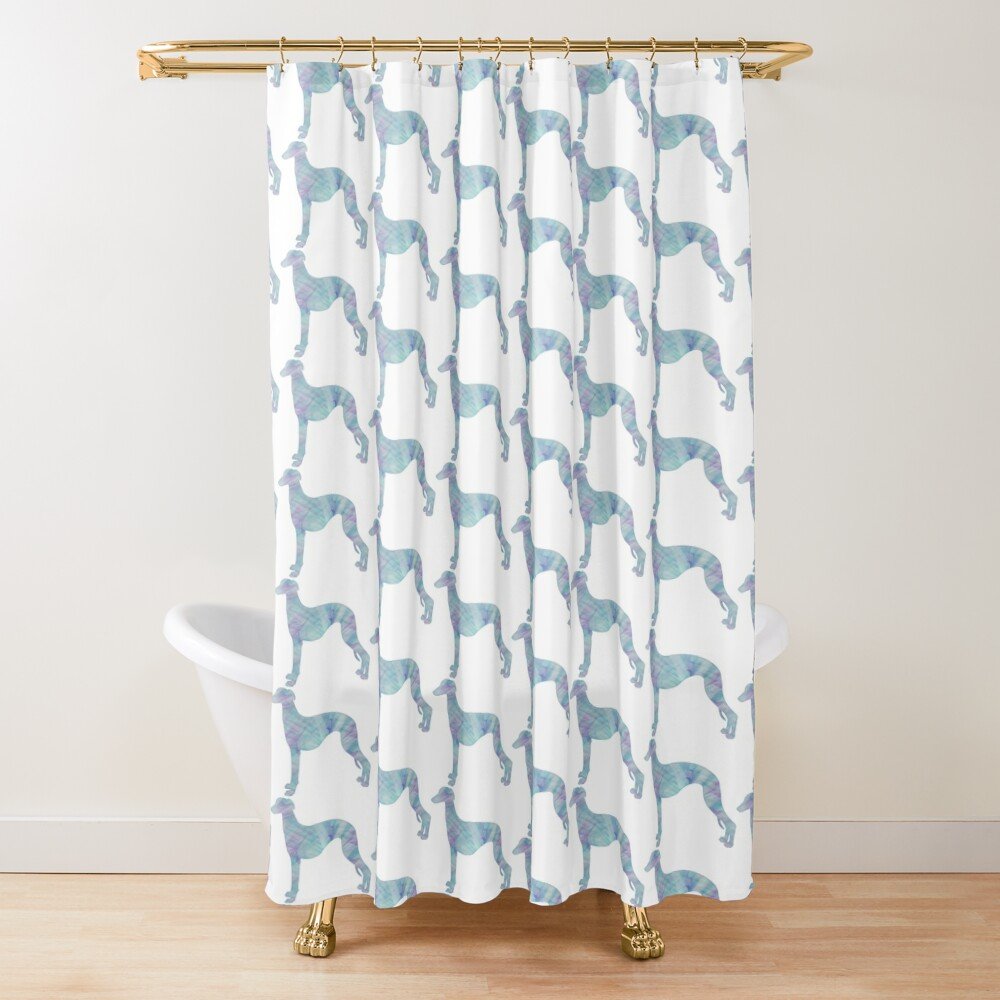 Pastel Whippet Dog Shower Curtain redbubble.com/i/shower-curta… #findyourthing #redbubble