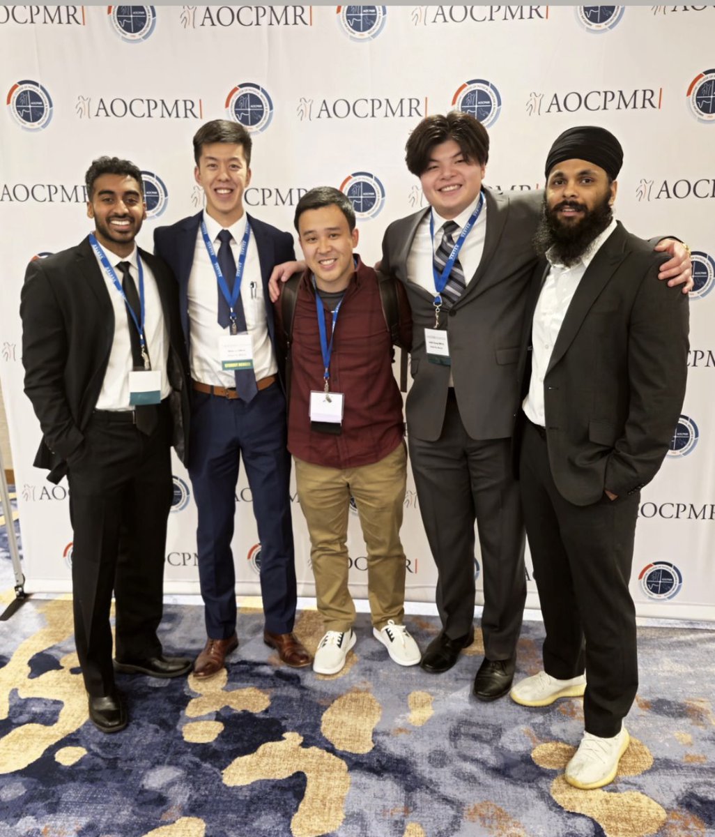 While attending the @AOCPMR conference, KCU students Willie Le, Justin Yeung, Pavan Sakhamuru and Jagjot Dhingra presented their research on lumbar spinal stenosis and genicular nerve radiofrequency ablation. The students also got to visit with Dr. Andy Dang, a KCU alumnus. #KCU