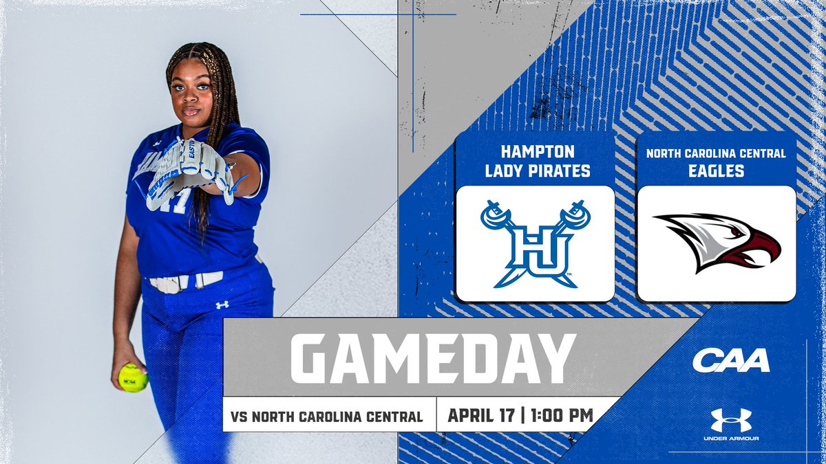 Gameday‼️ The Lady Pirates face the Eagles in a mid-week non-conference doubleheader. 🆚North Carolina Central 📍Lady Pirates Softball Stadium ⏰1:00 PM 📺 @FloSoftball 📊bit.ly/4aVgSQm #WeAreHamptonU