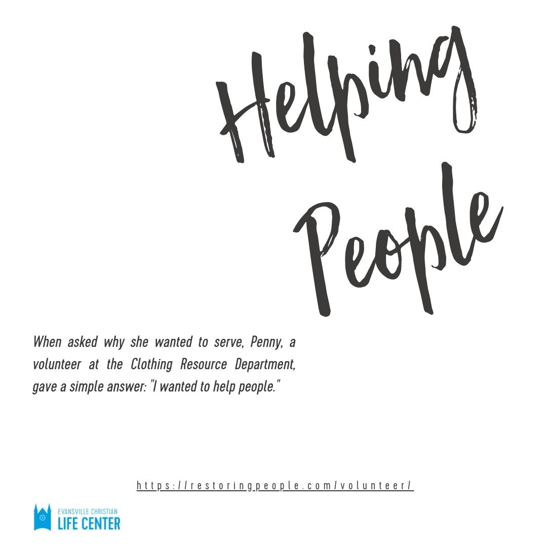 When asked why she wanted to serve, Penny, a volunteer at the Clothing Resource Department, gave a simple answer: 'I wanted to help people.'

And that's all you need to start making big changes in our community. Join us today: restoringpeople.com/volunteer/

#volunteermonth